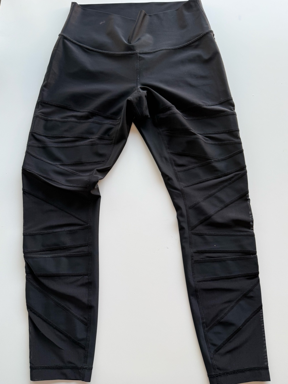 Lululemon High Times Tech Mesh Leggings Black Shine Size 8/10
